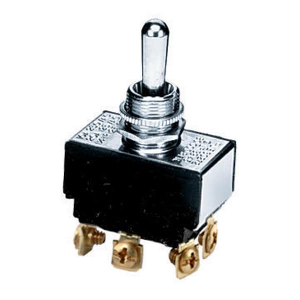 Hubbell Wiring Device-Kellems Commercial Grade, Panel Mount and Specialty Switches, Bat Handle Switches, Double Pole Double Throw Center Off 10A 250V/10A 125V, Screw HBL223 - main